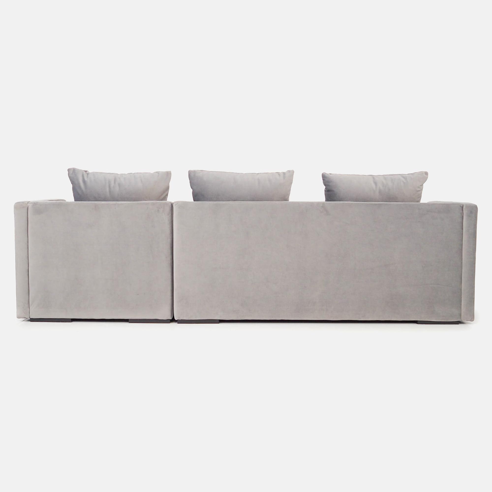 Malmo Ecksofa 3-Sitzer Velour Silber 5