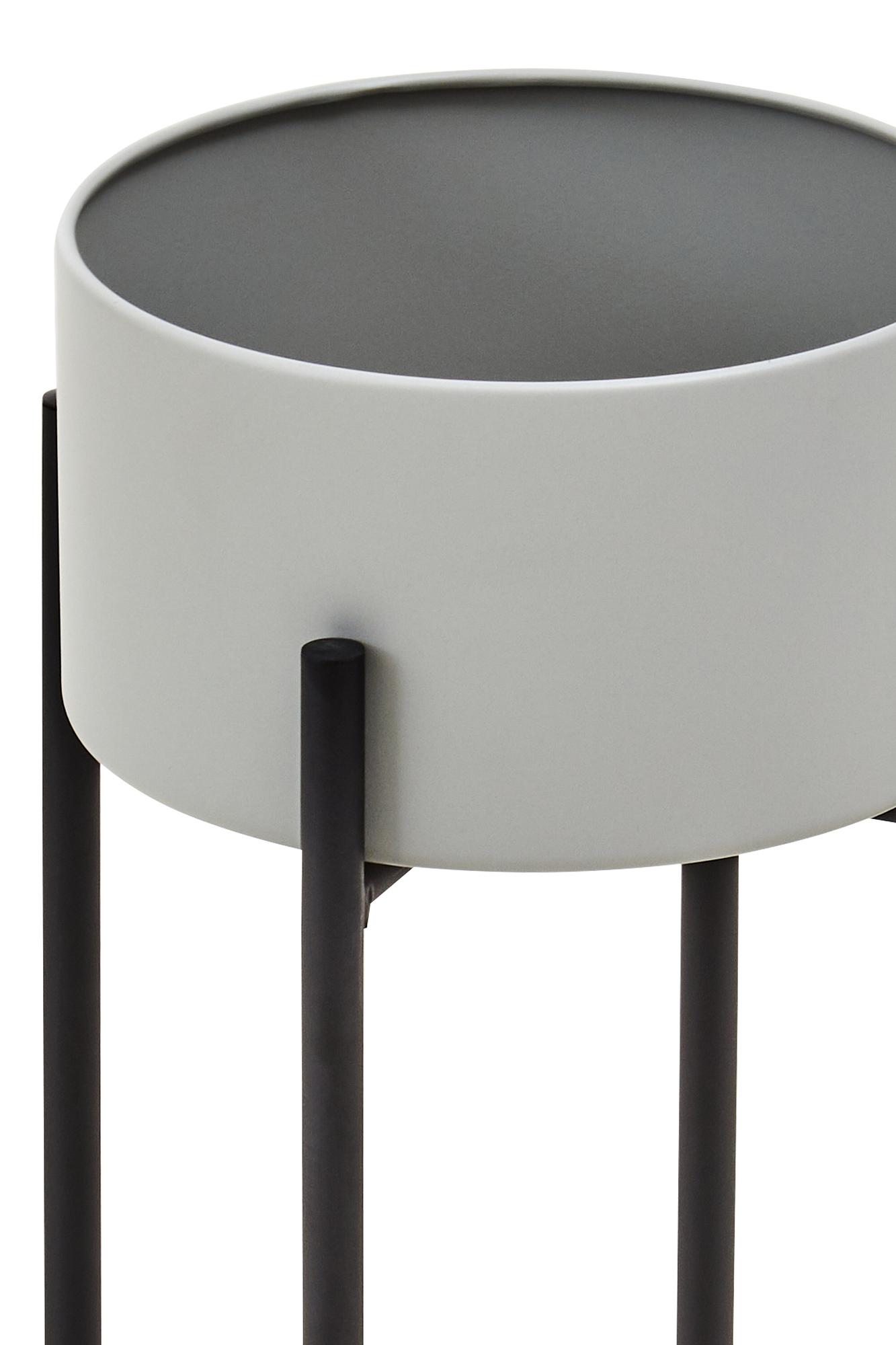 Trosa Kleine Boden-Blumenkübel Grau Schwarz 3