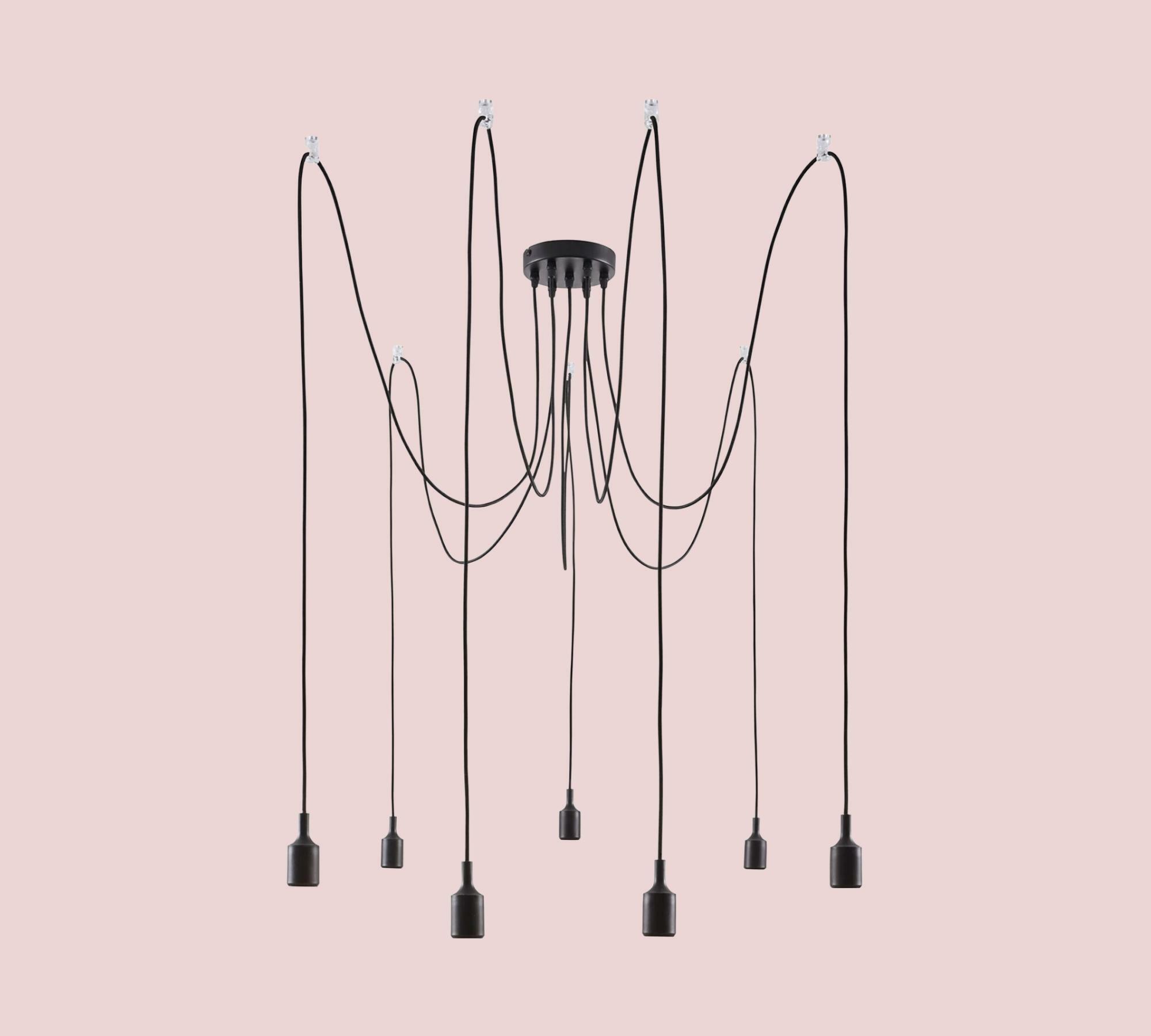 Pendant lamp 7-light aluminum black 2