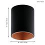 LED ceiling light metal plastic black copper 2