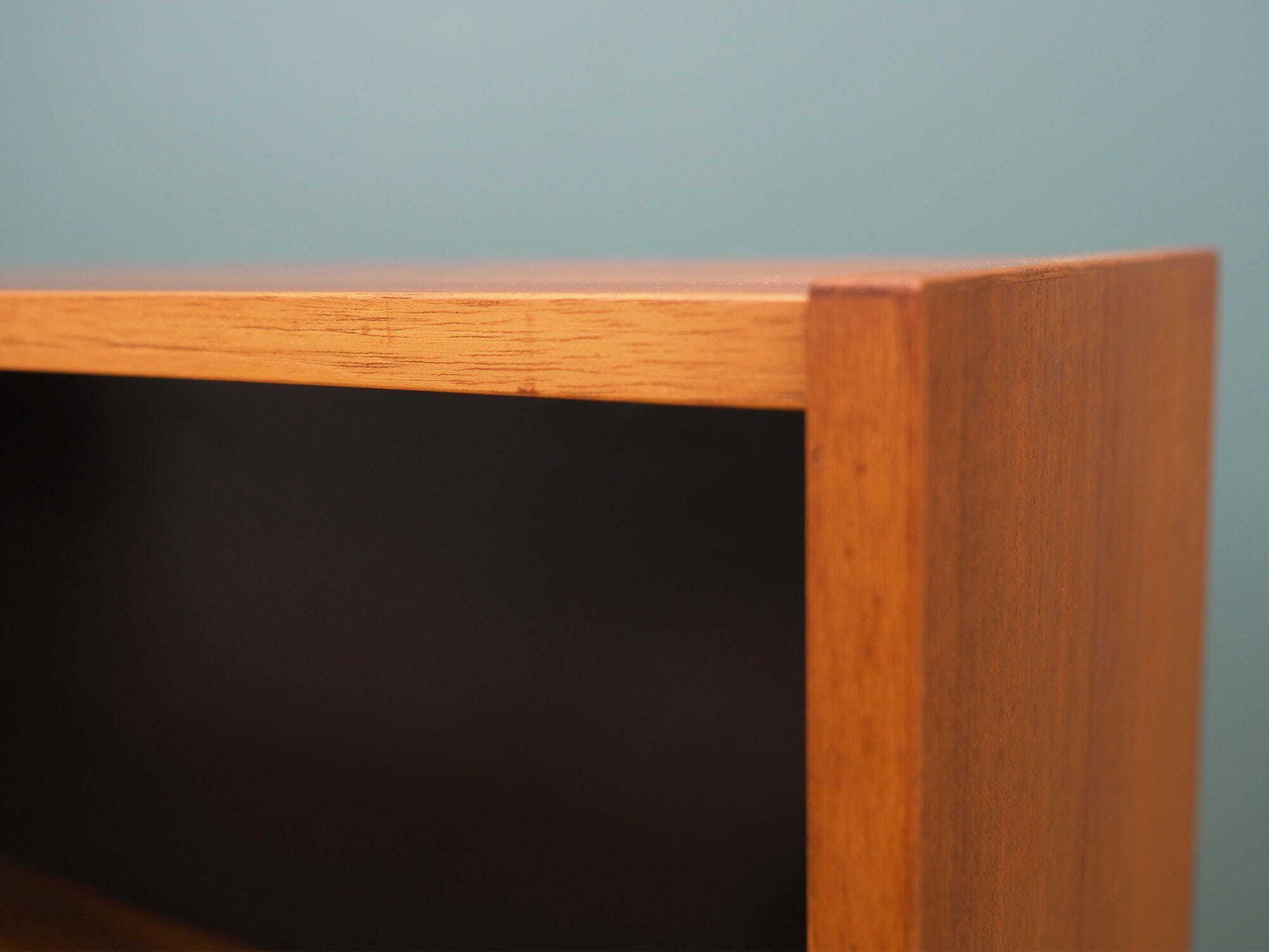 Vintage Bookshelf Teak Wood Brown 1970s 9