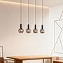 4-Light Ardeno Pendant Light Cast Iron Smoked Glass Black 2