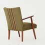Vintage Stuhl Teakholz Textil Grün 1960er Jahre 6