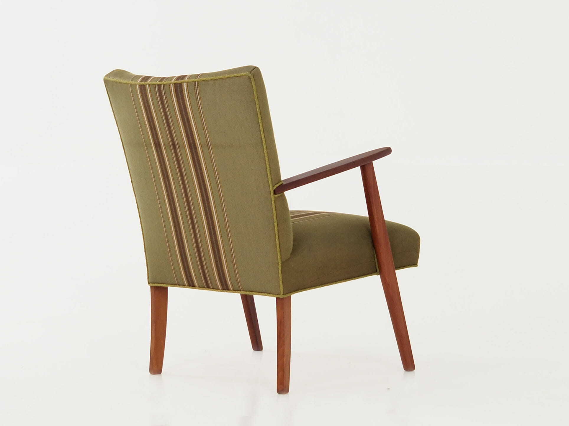 Vintage Stuhl Teakholz Textil Grün 1960er Jahre 6