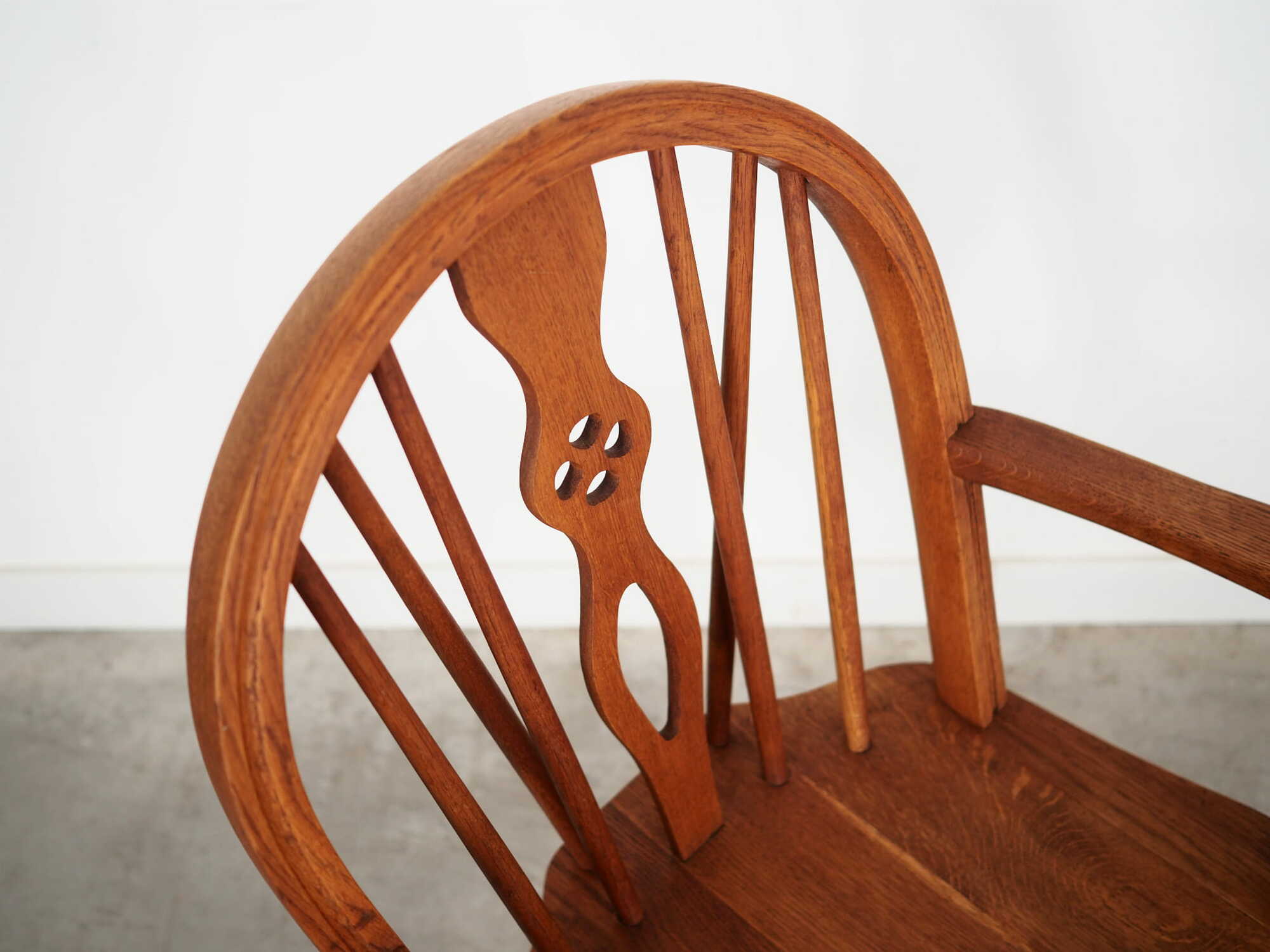 Vintage Armchair Oak Wood Brown 1960s 9