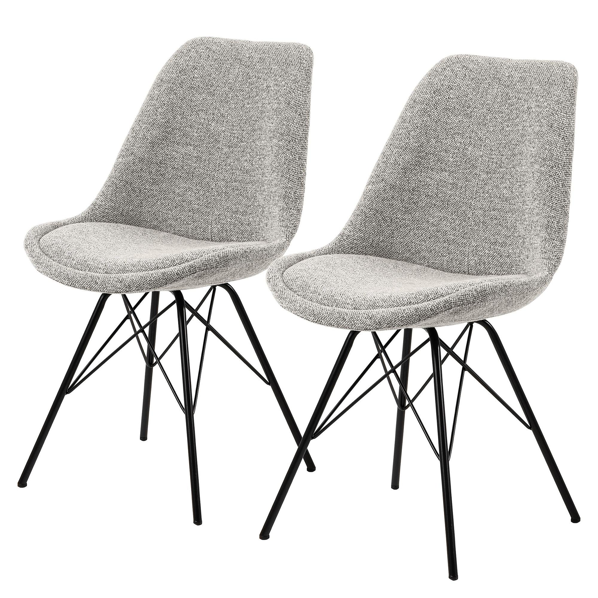 2x Bonito Stuhl Bouclé Grau 0
