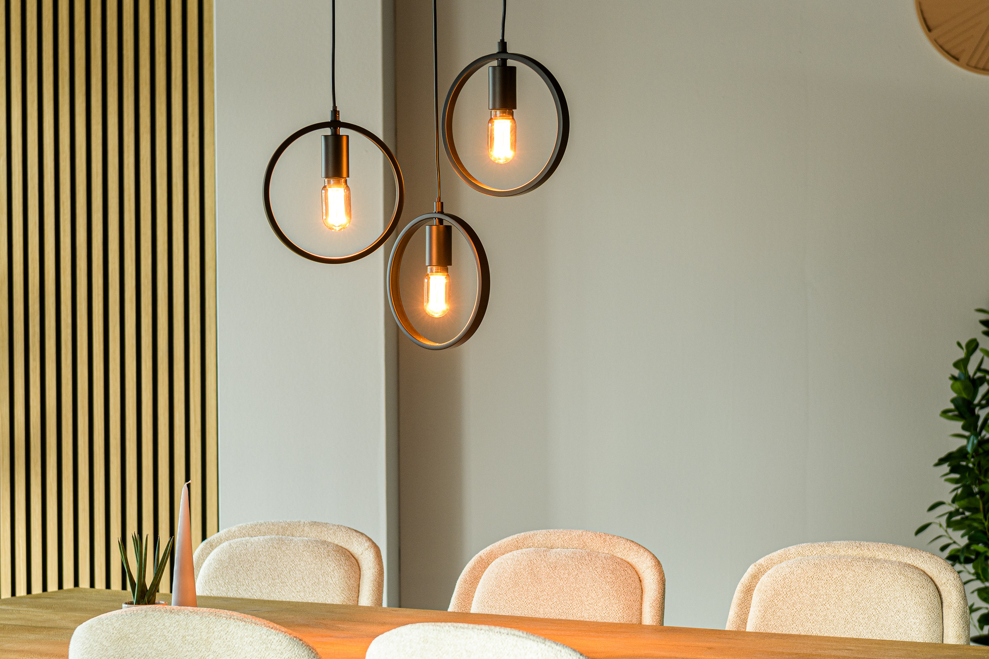 Pendant Light 3-Light Metal Black 1