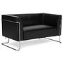 CURACAO Lounge Sofa Faux Leather Black 1
