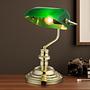 1-Flame Antique Table Lamp Acrylic Iron Green Gold 0