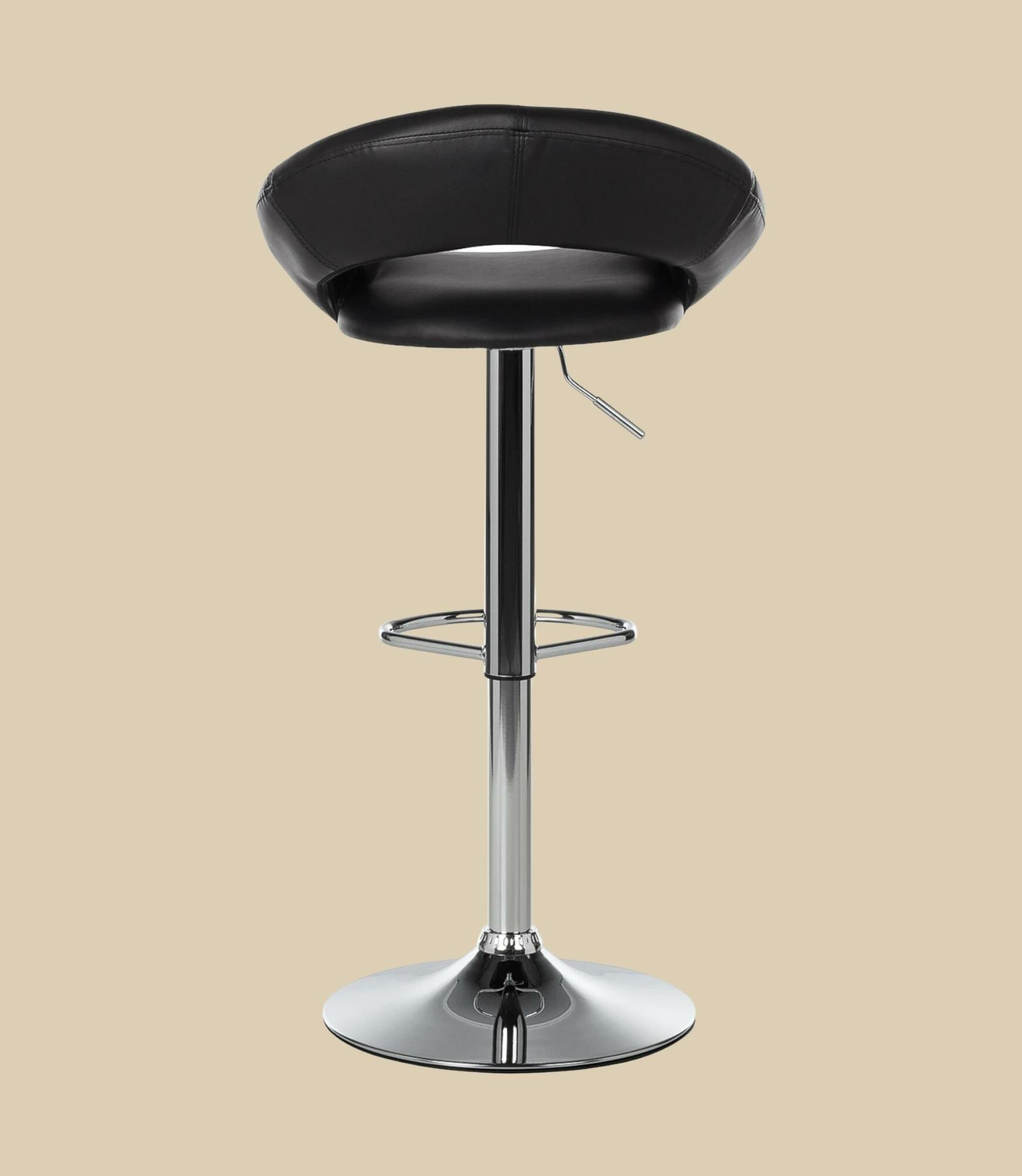 Bar stool faux leather black 3