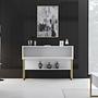 Luxe sideboard wood veneer gold white 4