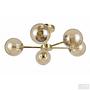 Ilumo ceiling light 5-bulb colored glass / iron beige 4
