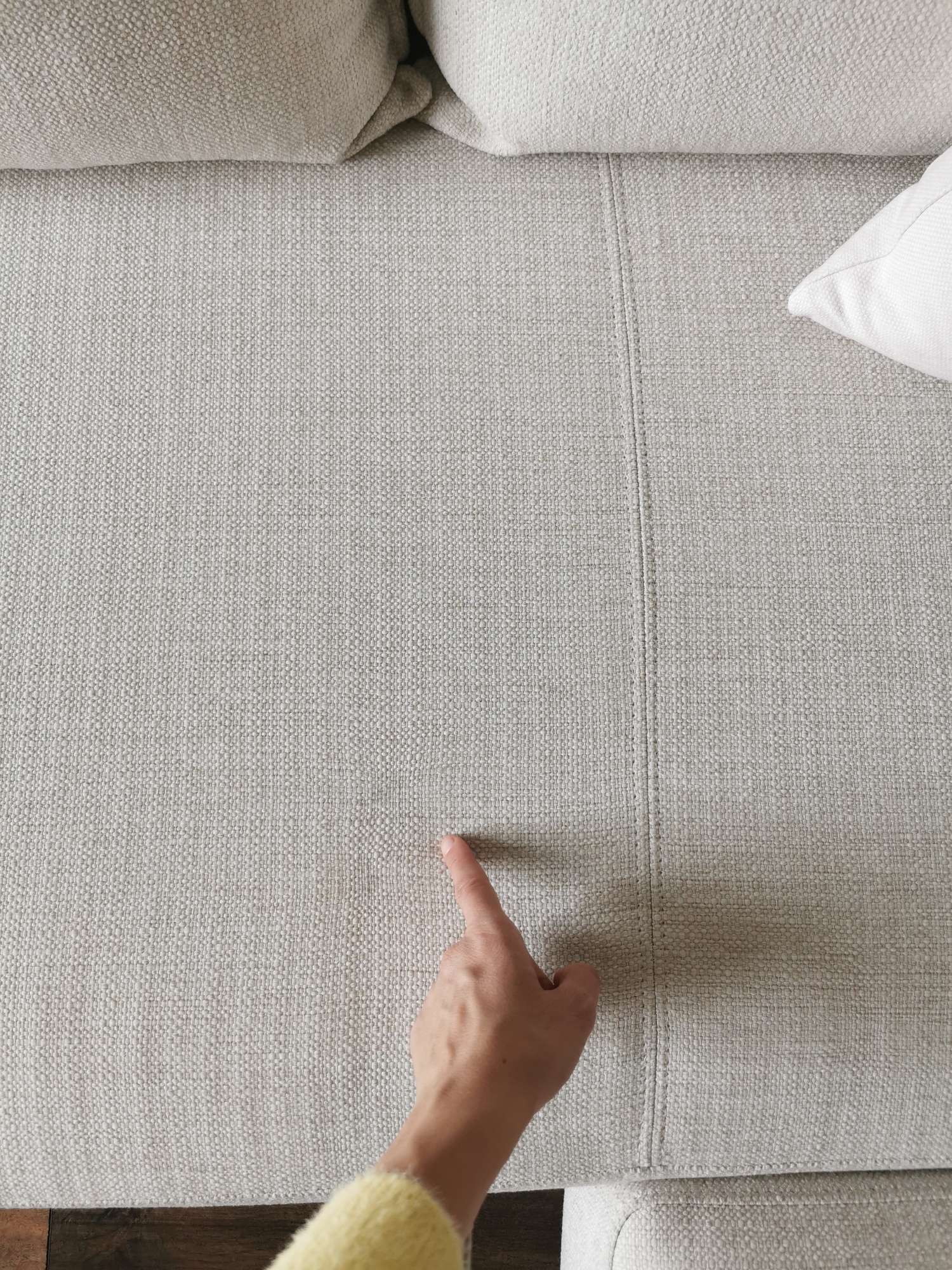 Tribeca Ecksofa Links Stoff Weiß Creme 9