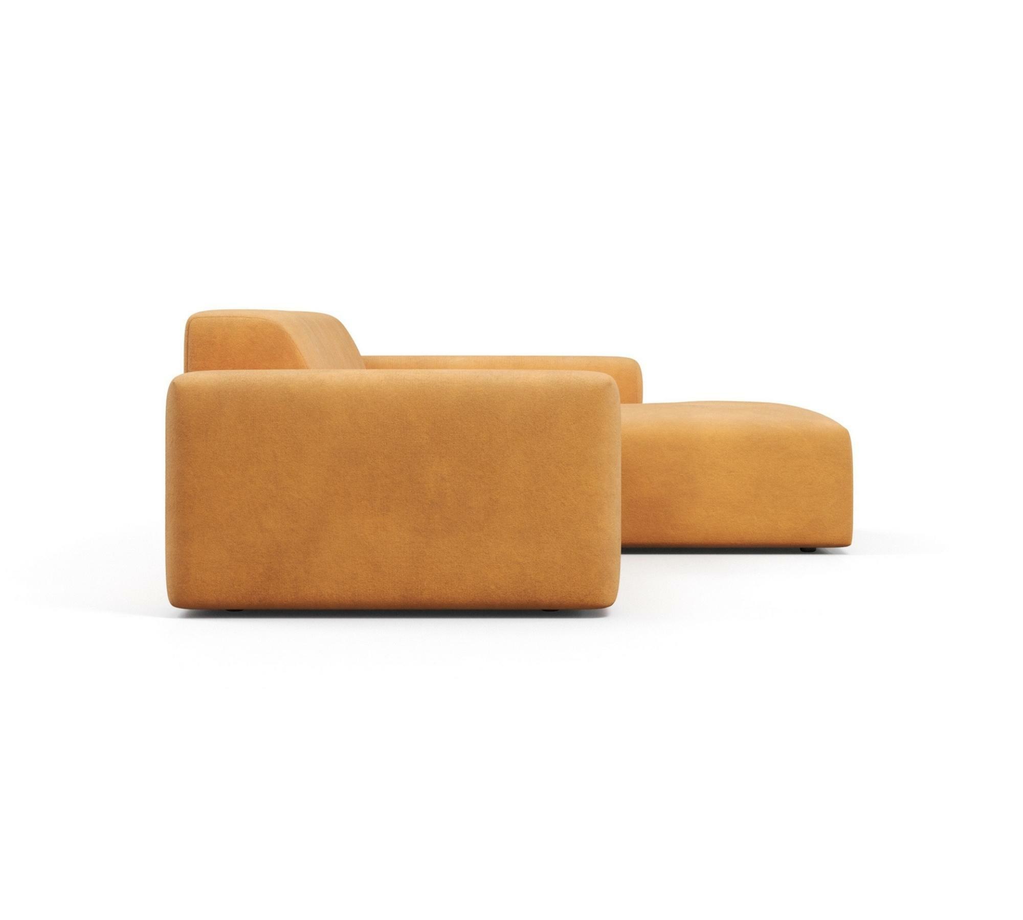 Karen Sofa 2-Sitzer Récamiere Rechts Samt Senf 5