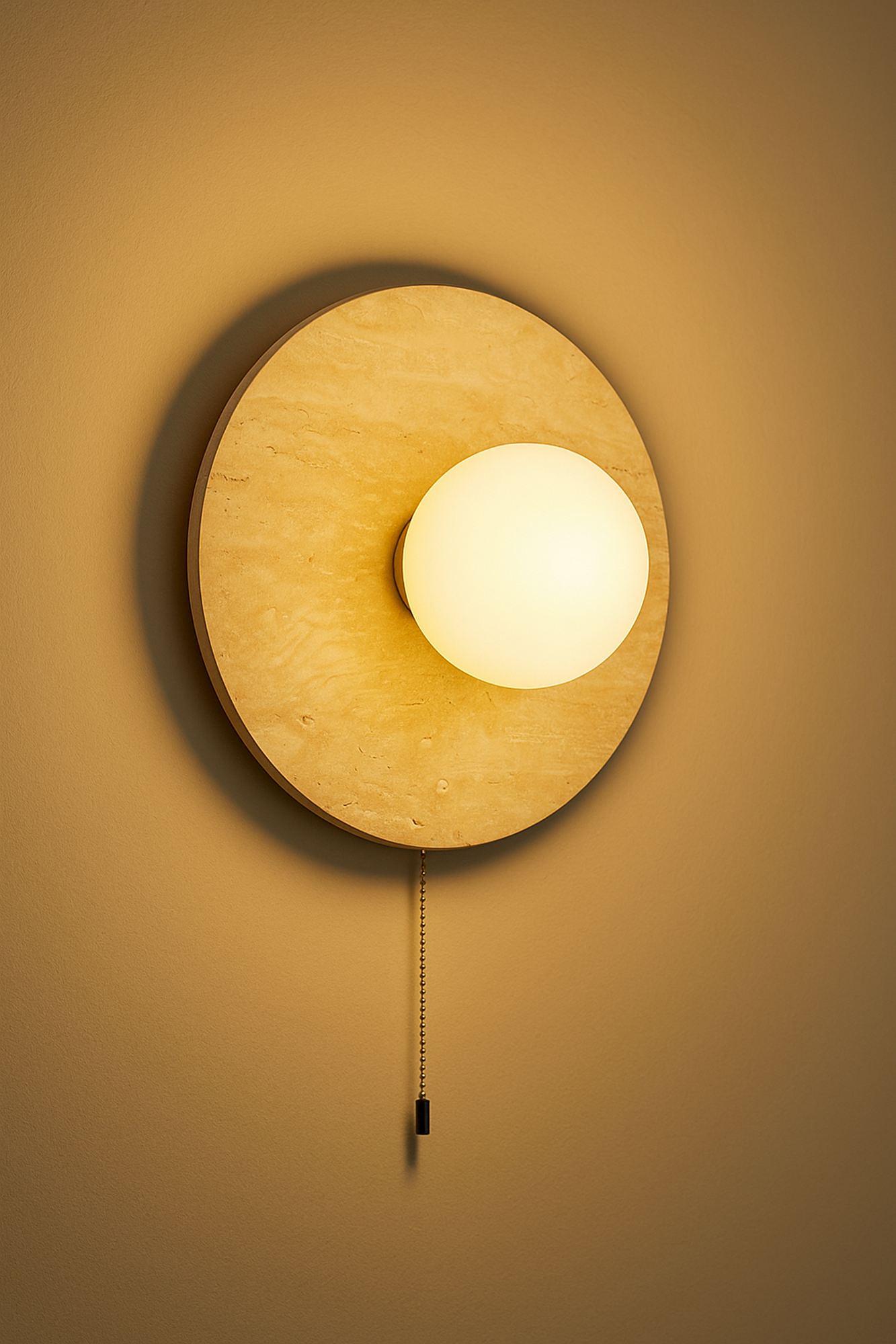 Tor-Nun-B Wandleuchte Travertin Creme Ø 10cm 4