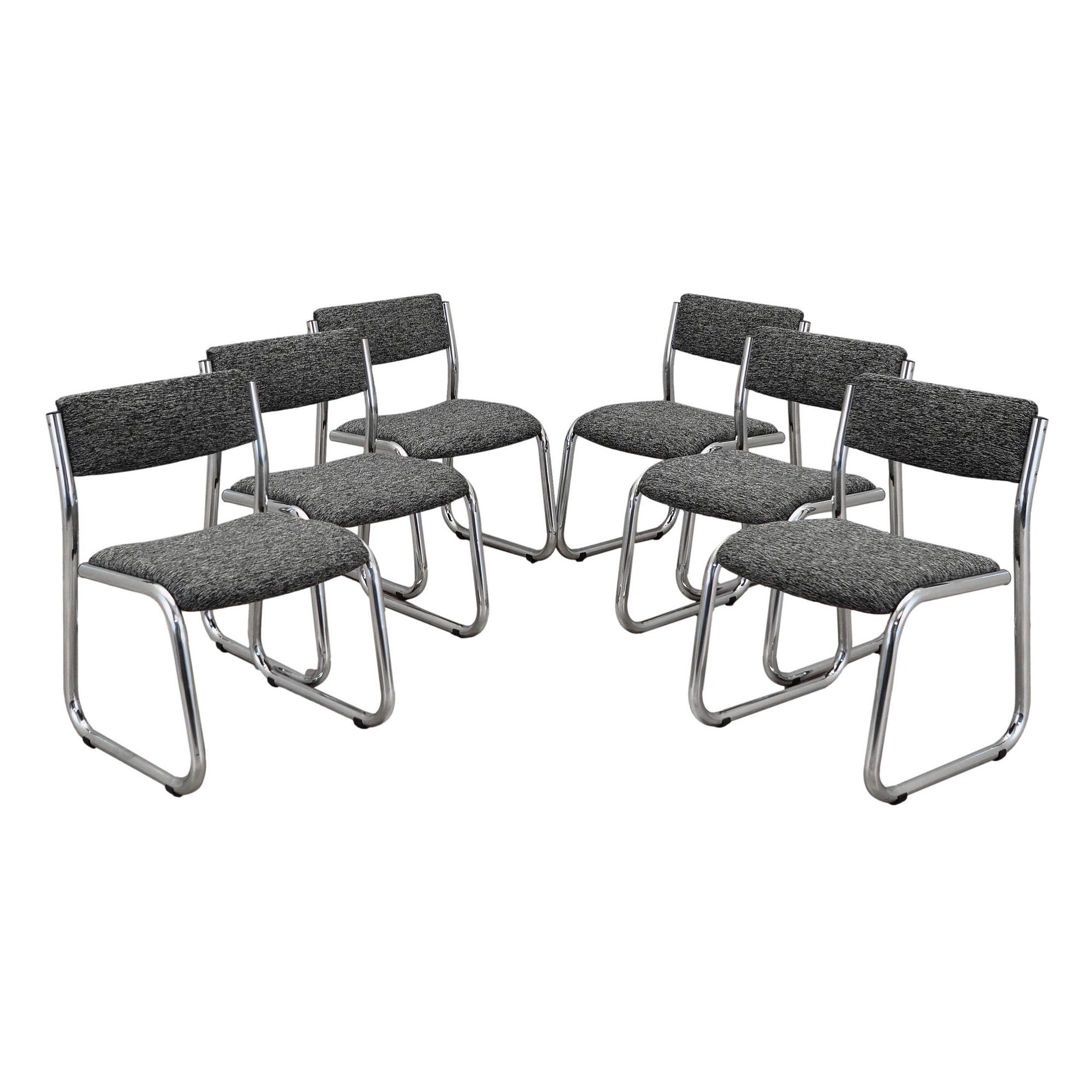 6x Chair Set Wood Brown 1980s 0