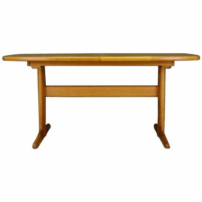 Vintage Table Ash Wood Brown 1960s 0