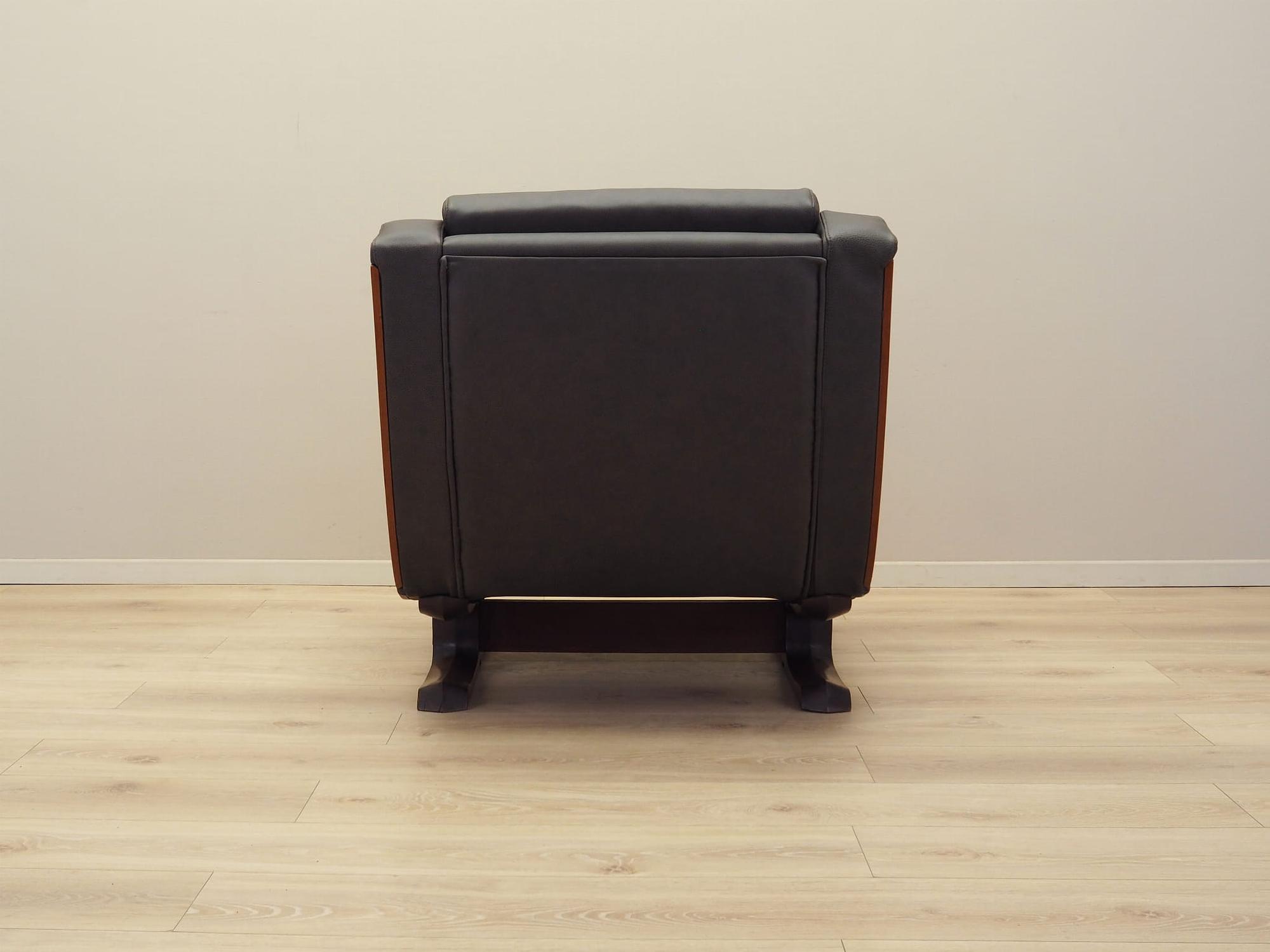 Armchair Leather Dark Brown 1970s 5