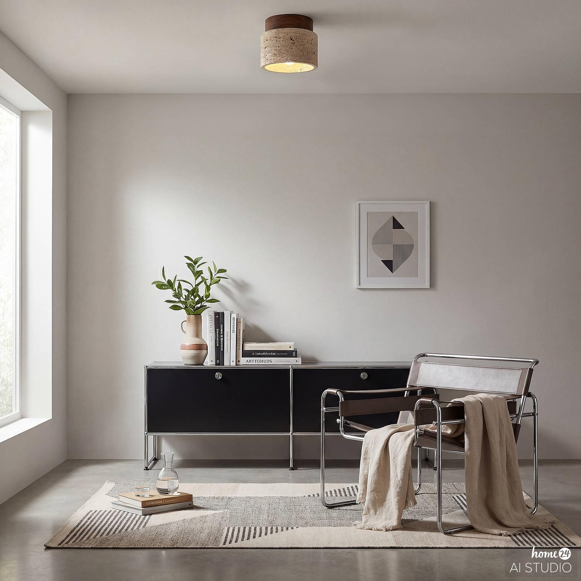 Prelo Deckenleuchte 1-flammig Kiefer Massiv Marmor Braun 2