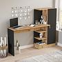 Desk with cabinet Brown Black 2