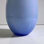 Vintage Vase Milk Glass Opalina Filigrana Blue 1970s 3