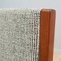 5x Vintage Chair Teak Wood Textile Grey 1970s 12