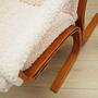 Vintage armchair textile wood cream 1970s 12