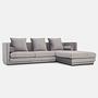 Malmo Ecksofa 3-Sitzer Velour Silber 2