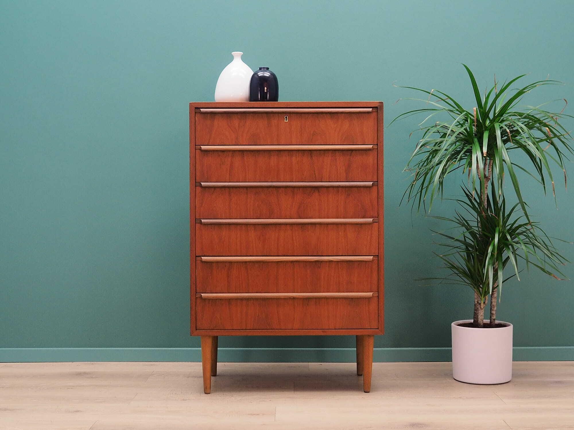Vintage chest of drawers Teak wood Brown 1970s 1