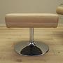 Sessel mit Hocker Leder Hellbraun 1970er Jahre 9