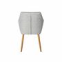 Armlehnstuhl Holz Webstoff Hellgrau 4