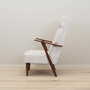 Sedia Vintage Teak Velluto Bianco Anni '70 2
