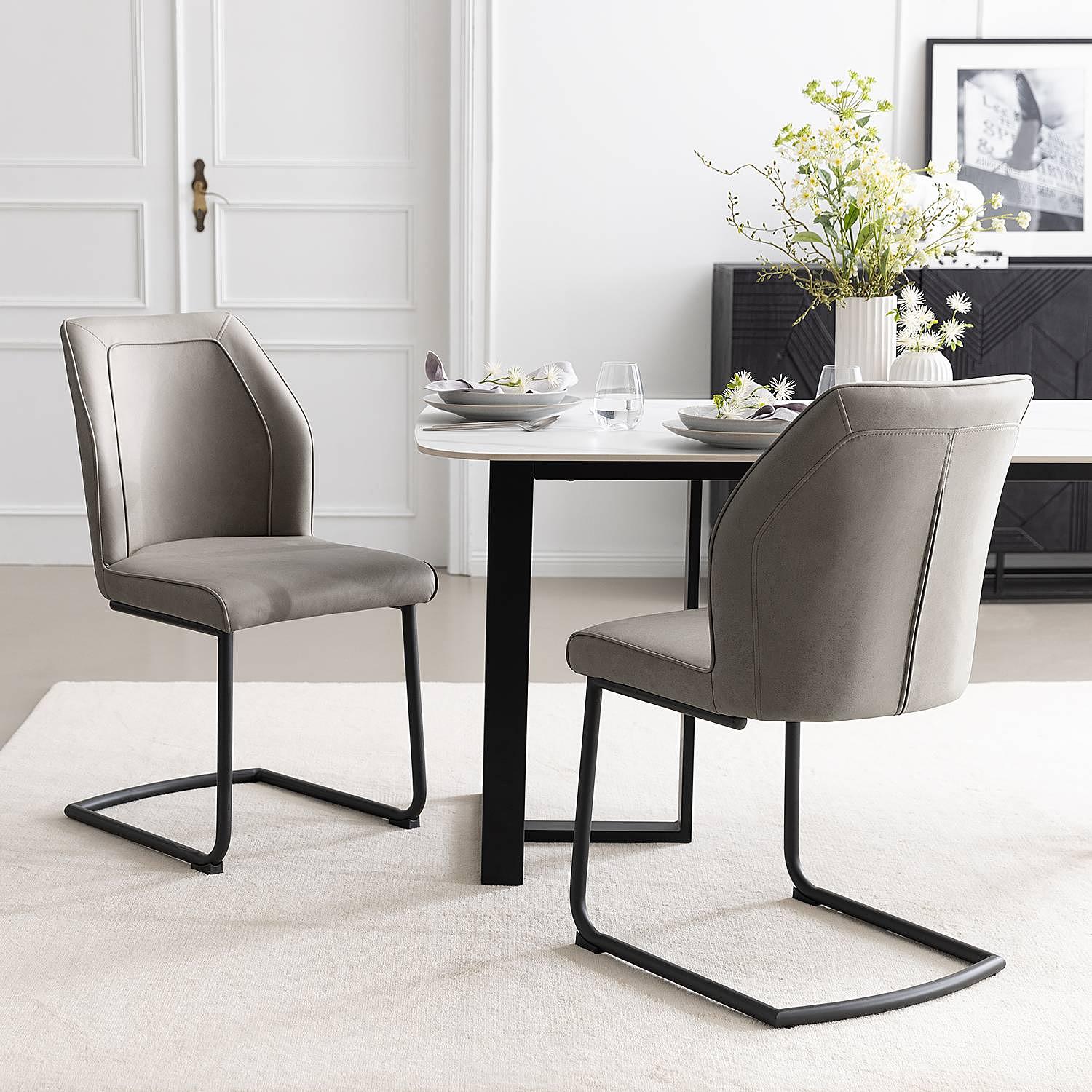 2x cantilever chair Kabuy anthracite 4