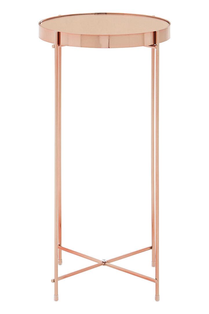 Allure Runder Beistelltisch Eisen Glas Rosa 1