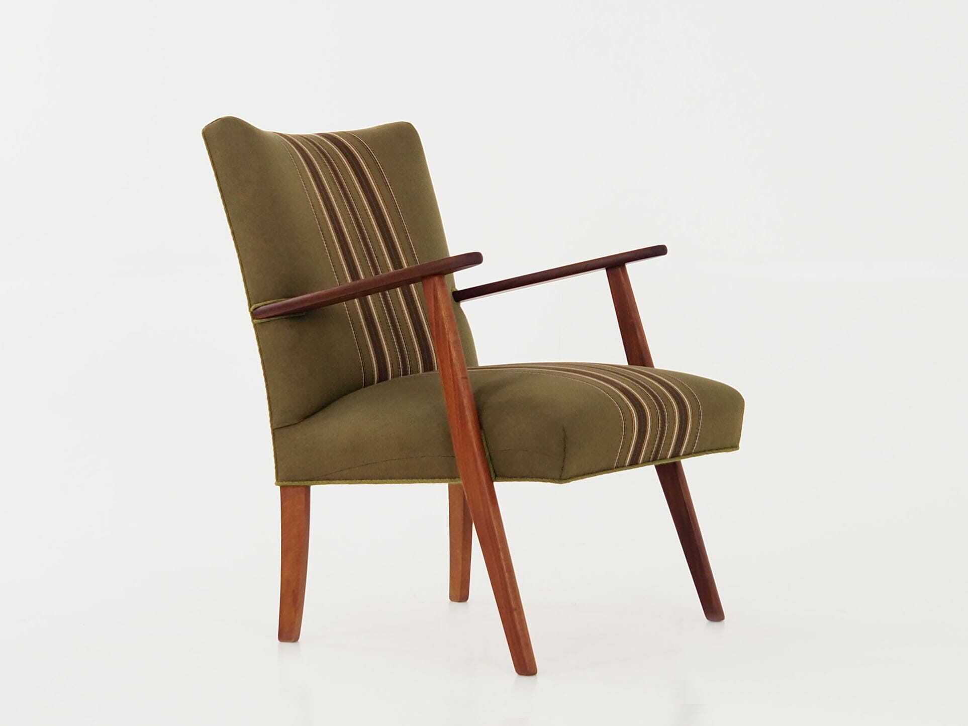 Vintage Chair Teak Wood Textile Green 1960s 8