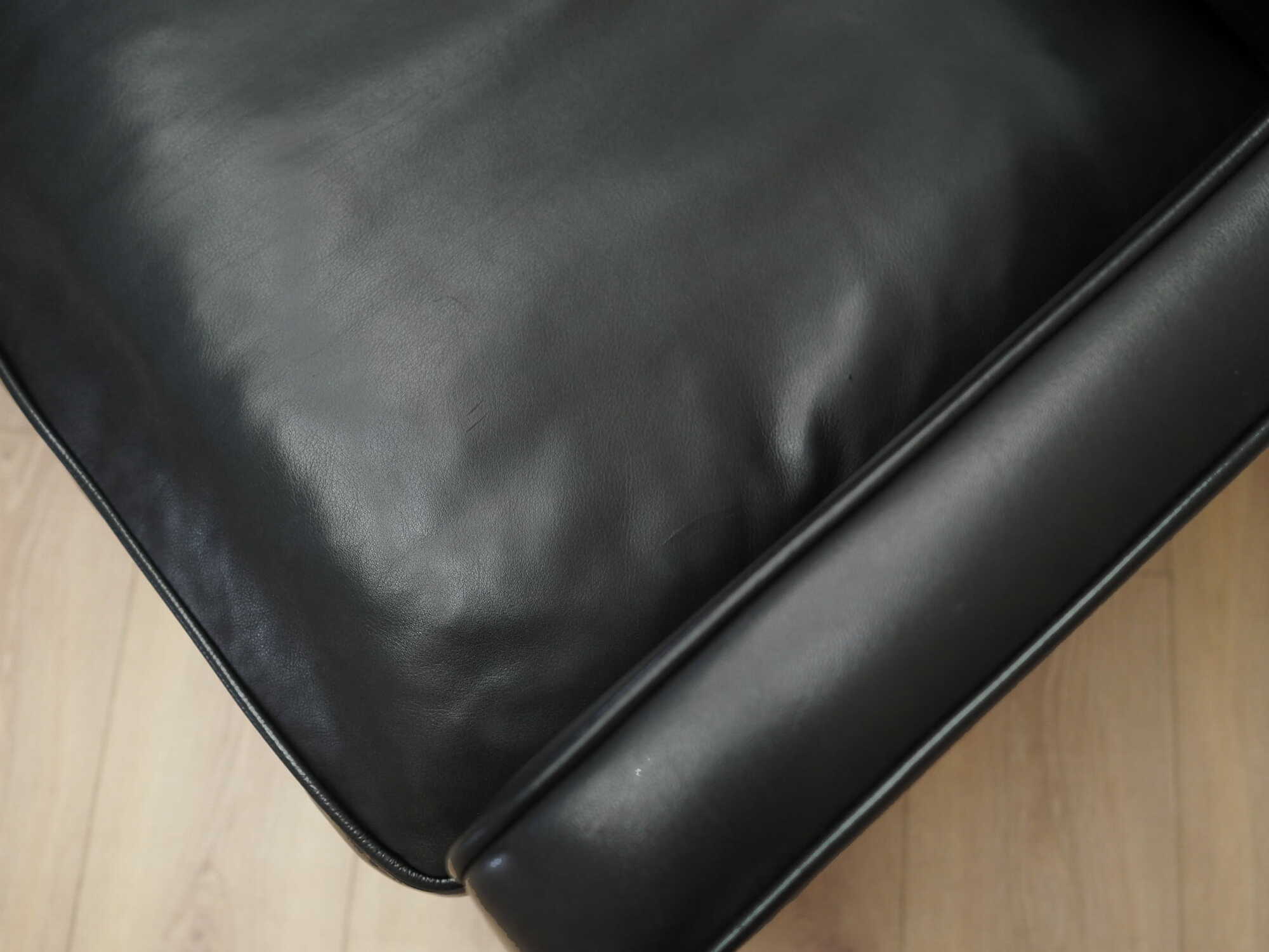 Sofa Leather Black 1970s 9