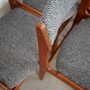 6x Vintage Stuhl Teakholz Textil Braun 1960er Jahre 9