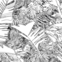 2x Jungle Wallpaper Black White 2