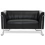 CURACAO Lounge Sofa Kunstleder Schwarz 0