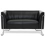 CURACAO Lounge Sofa Faux Leather Black 0