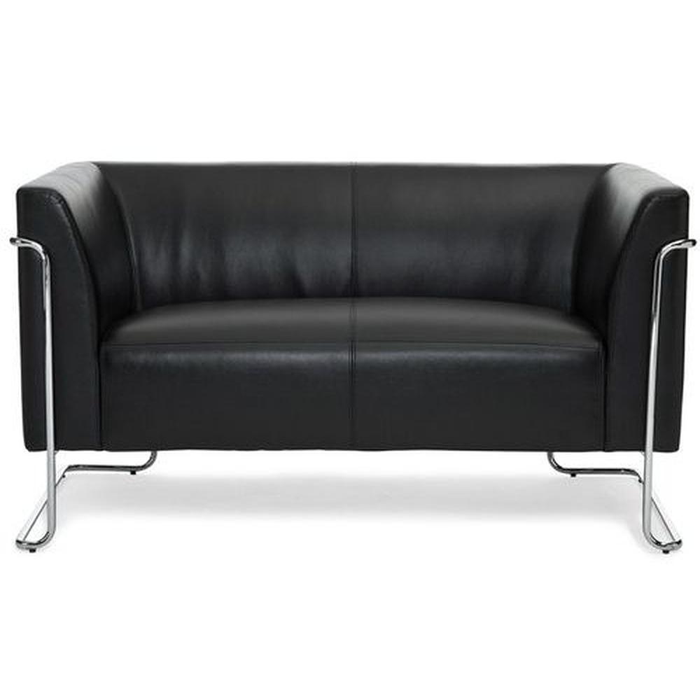CURACAO Lounge Sofa Faux Leather Black 0