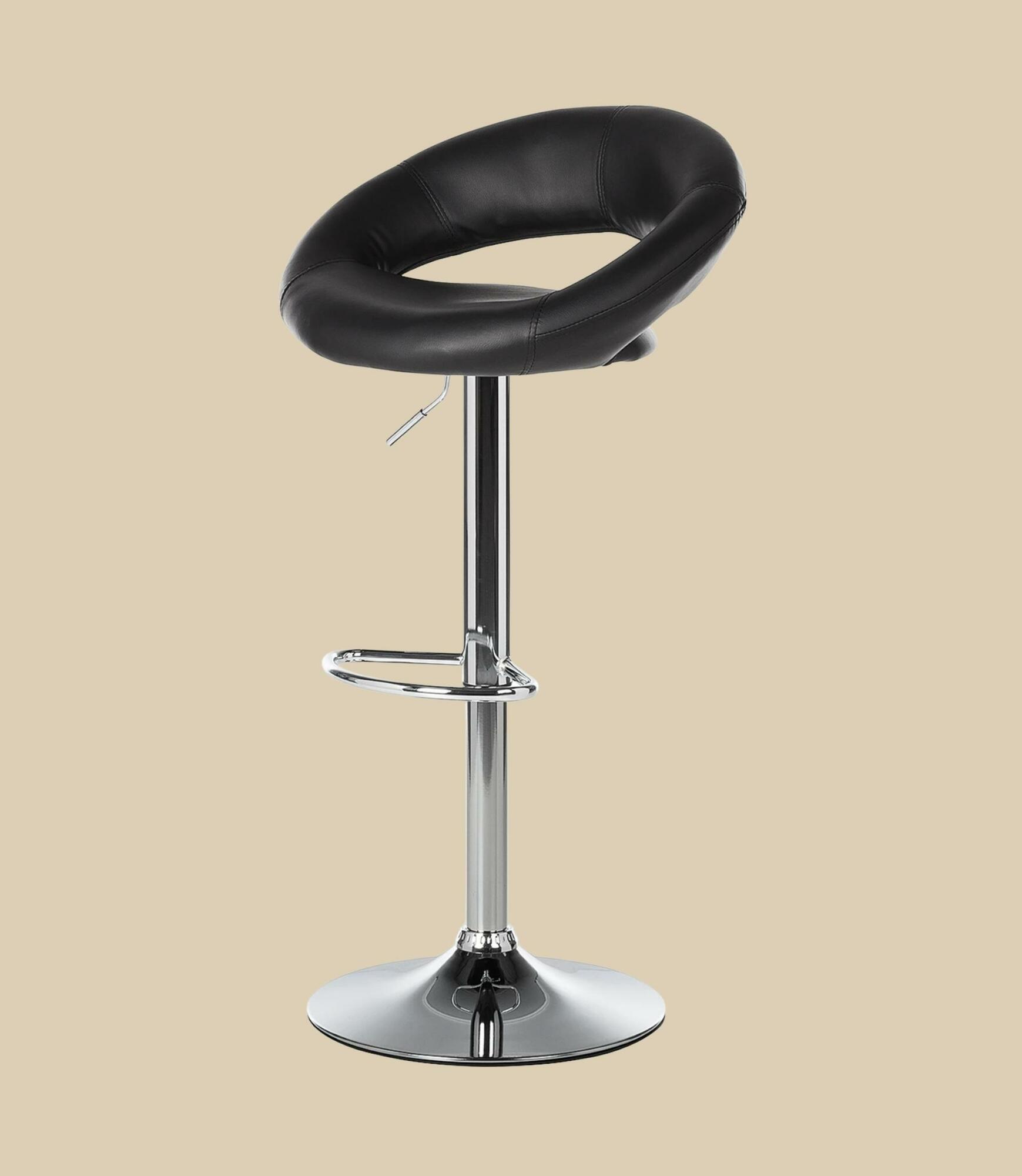 Bar stool faux leather black 0