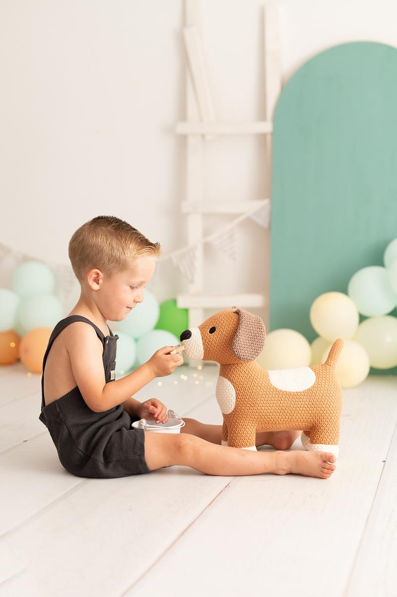 Dog stuffed animal cotton brown 0