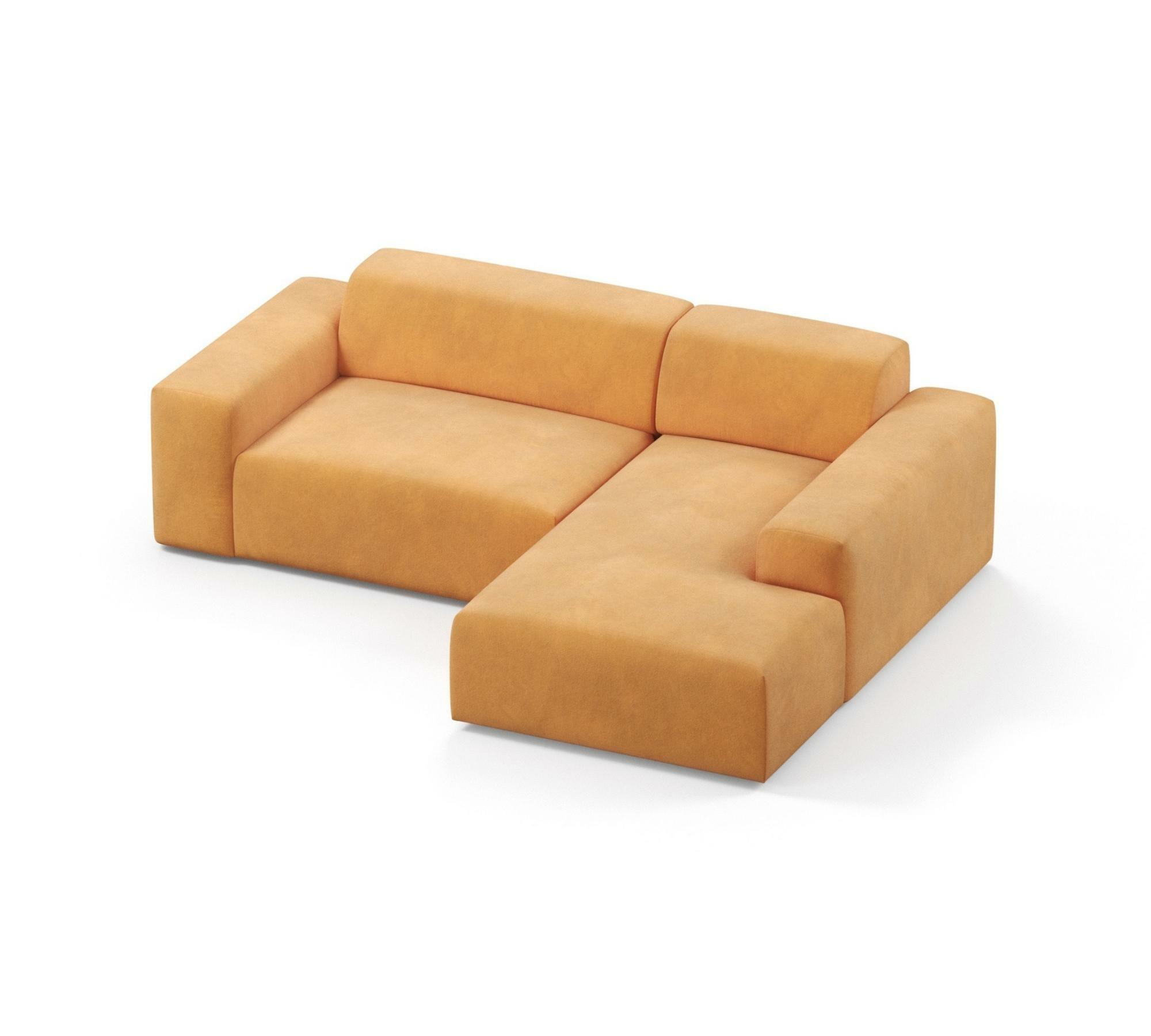Karen Sofa 2-Sitzer Récamiere Rechts Samt Senf 2
