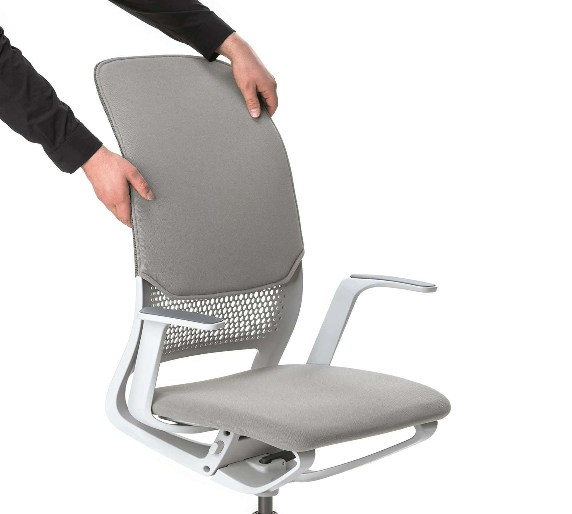 Bürostuhl Kunststoff Metall Weiß 3