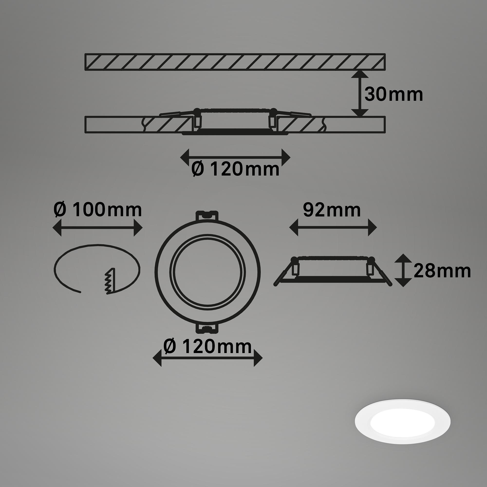 LED recessed light Jeft set of 3 12 cm 4