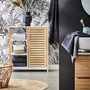 Badschrank Bambus Natur Weiß 7