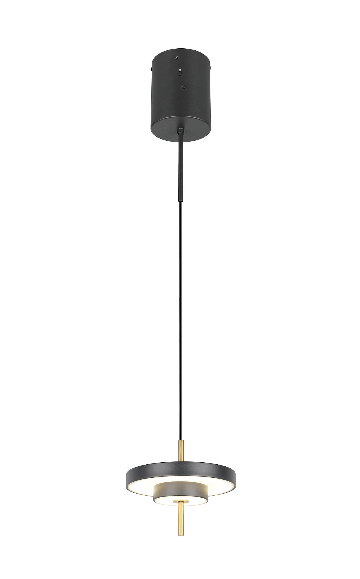 LED Pendant Light Keaton 1-Light Polycarbonate Iron Black 20 cm 3