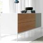 Sideboard Holz Metall Weiß 1