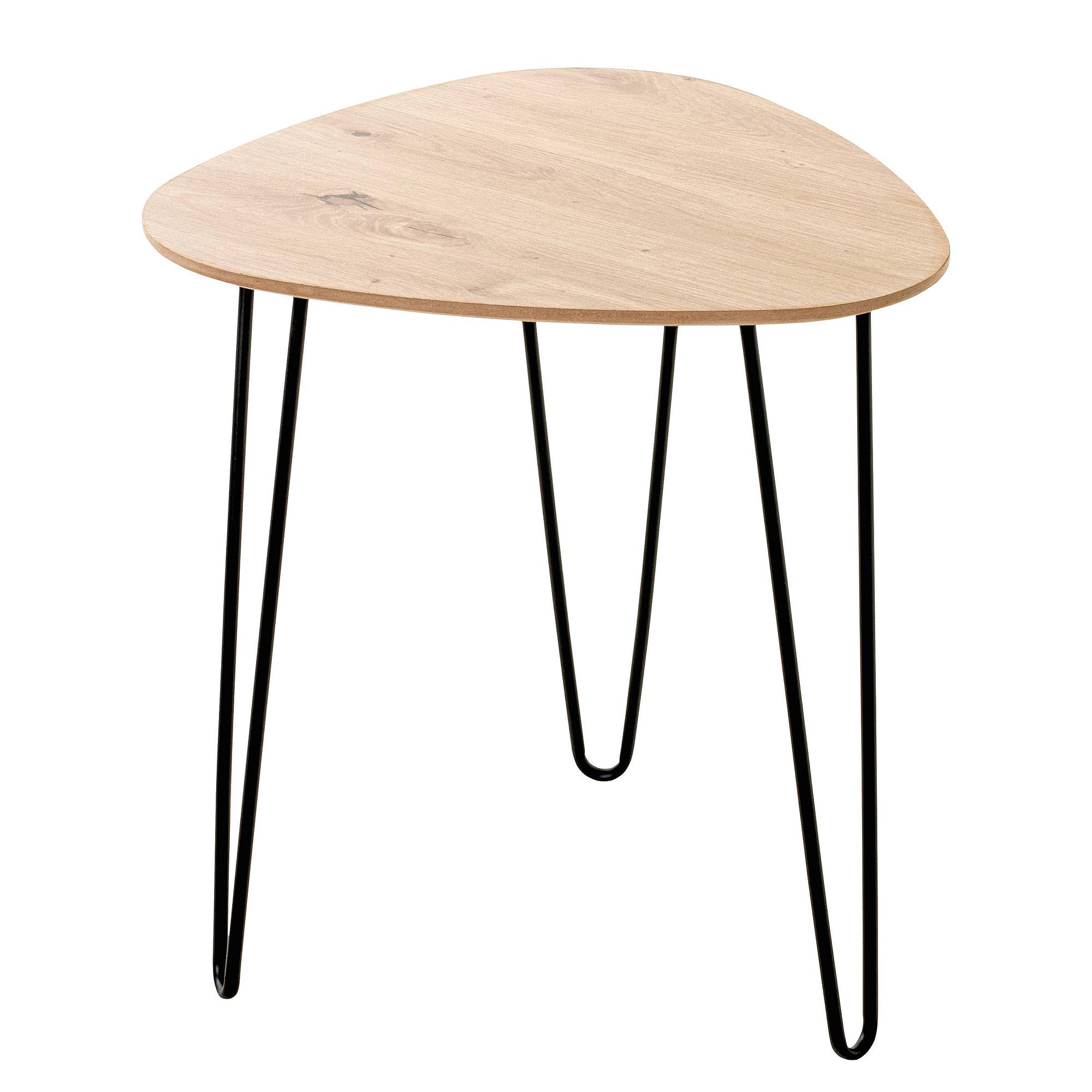 Bergen 2 Side table Oak decor Black 0